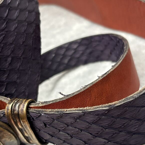 Brutalist Belt Buckle Colin Wilking Snake Asymmetrical Purple Dragon Vintage 70s - Picture 13 of 16